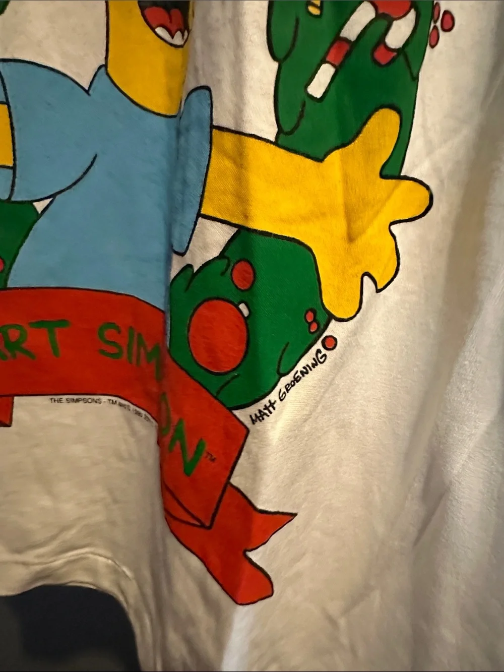 The Simpsons Holiday Bart Simpson White Graphic Tee